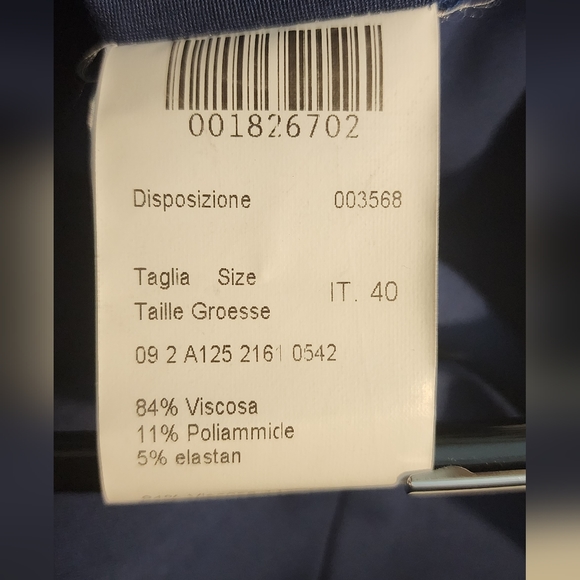 PIAZZA SEMPIONE Blue Ponte Knit Surplice Slim Sheath Midi Dress Size IT. 40 - Picture 8 of 11